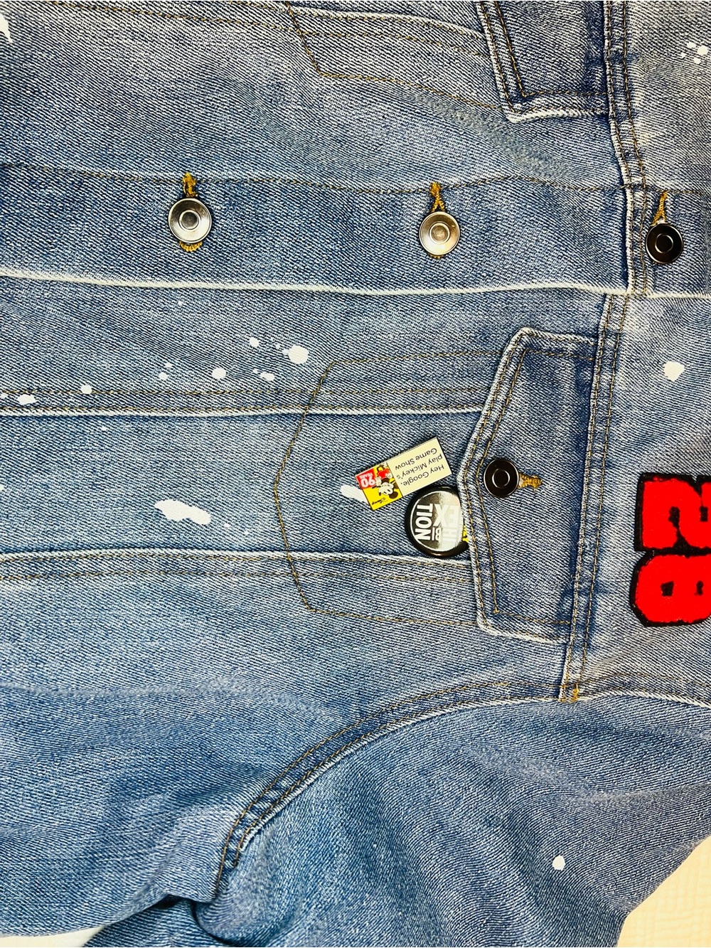 Disney Blue Denim Jacket with Mickey Mouse Patch - Picture 14 of 16